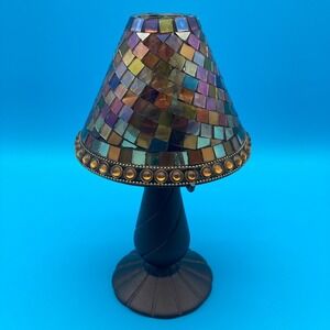 PartyLite Global Fusion Mosaic Stained Glass Fairy Lamp Candle Holder P8368